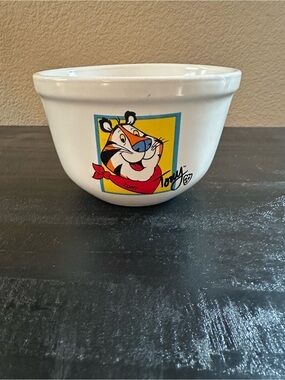 White Tony the Tiger Ceramic Cereal Bowl from Kelloggs made in 2002